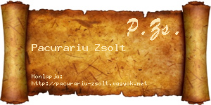 Pacurariu Zsolt névjegykártya